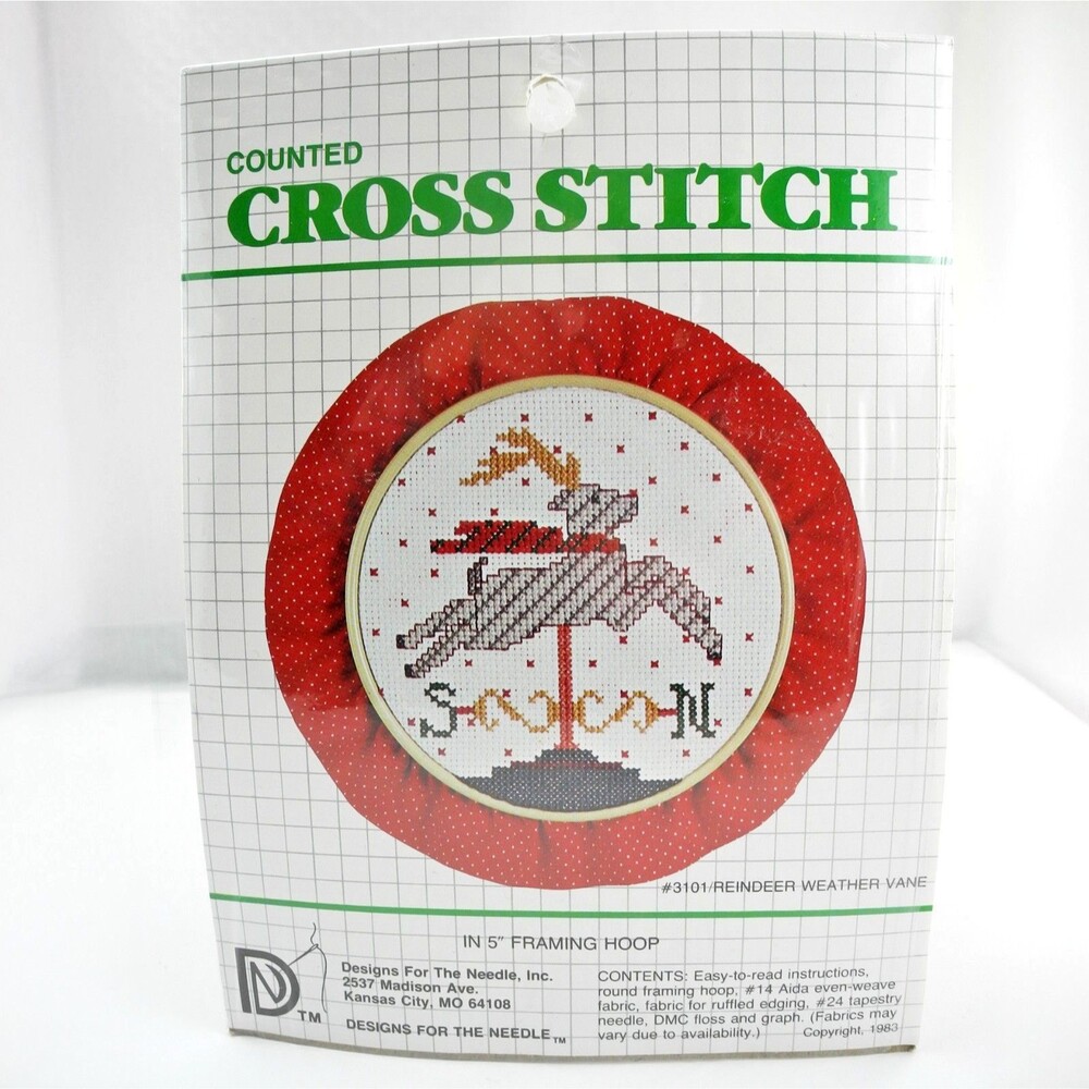 Vintage Reindeer Weather Vane Counted Cross Stitch Kit 3101 Christmas 1983